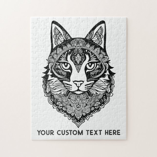Puzzle Personalizado Texto Gato ornamental (Vertical)