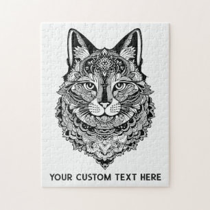 Puzzle Personalizado Texto Gato ornamental