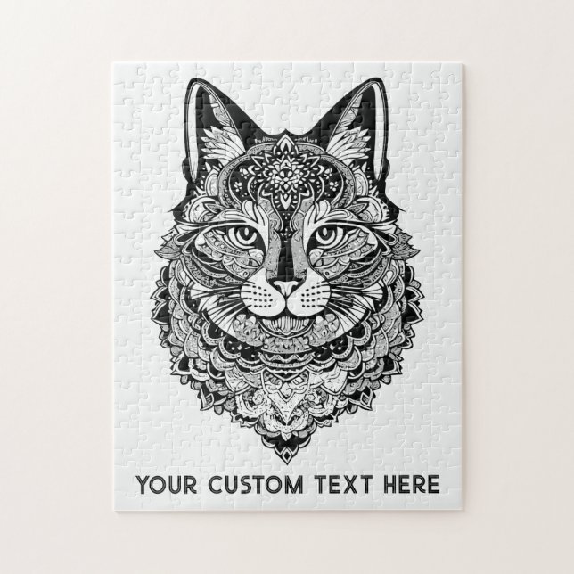 Puzzle Personalizado Texto Gato ornamental (Vertical)