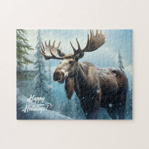 Puzzle Personalizado Texto Moose Invierno