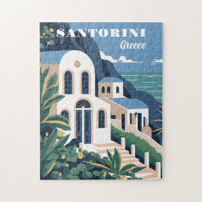 Puzzle Personalizado Textos Santorini Grecia (Vertical)