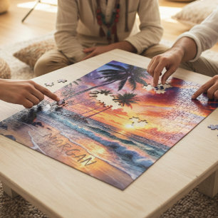 Puzzle Personalizado Tropical Beach Sunset   Arte costero
