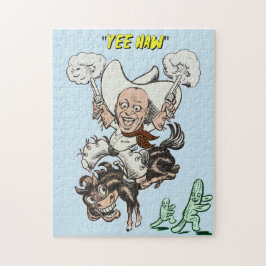 Puzzle Personalizado vaquero disparando pistolas montando