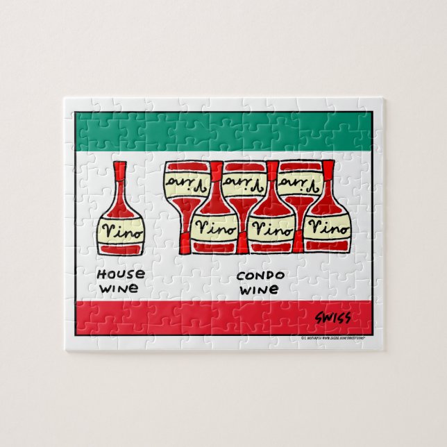 Puzzle Personalizado Vino para botellas de vino divertida (Horizontal)