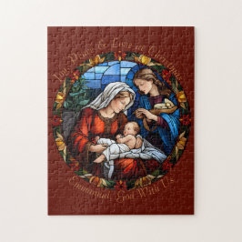 Puzzle Personalizado Vintage Navidad Natividad de Vidrio