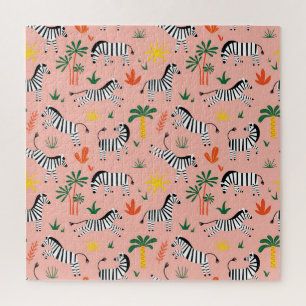 Puzzle Personalizado Zebras Gracioso Patrón sin Marea