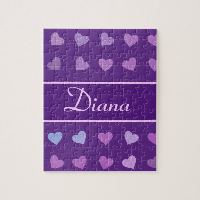 PUZZLE PERSONALIZADOS LOS CORAZONES DE PURPLE PASTEL (Vertical)