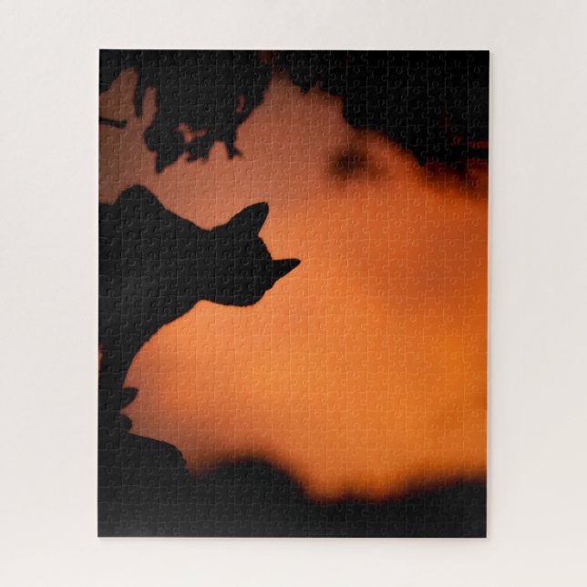 Puzzle Personalizar de fondo de Naranja negro de Hallowee (Vertical)