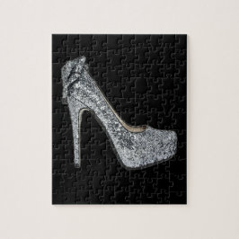 Puzzle Personalizar de tacones altos de plata añada texto