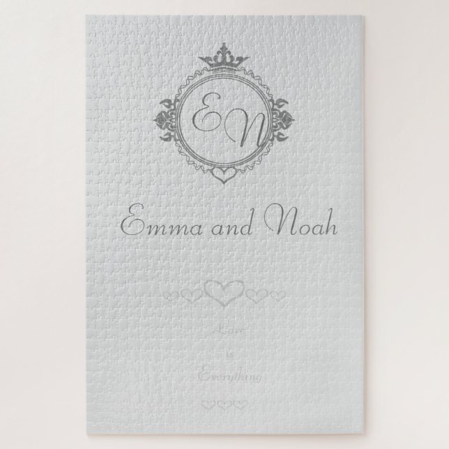 Puzzle Personalizar los nombres, iniciales y frase Amor (Vertical)