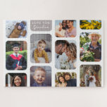 Puzzle Personalize 11 Photos Modern Chic Love You Grandma<br><div class="desc">Elegant and modern photo display that will make a great gift for any occasion and for anyone : wedding, family, friends and best friends, grandparents, Valentine's day. For best results when personalizing this design, try using the same format as the template uses: vertical when vertical, square when square etc. Otherwise...</div>