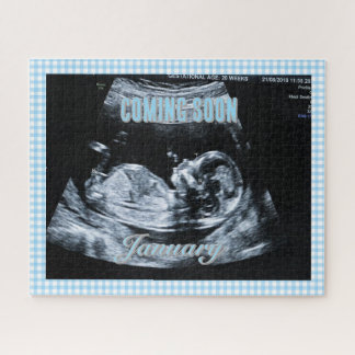 Puzzle Personalized Baby Boy Gender Reveal Sonogram Pic