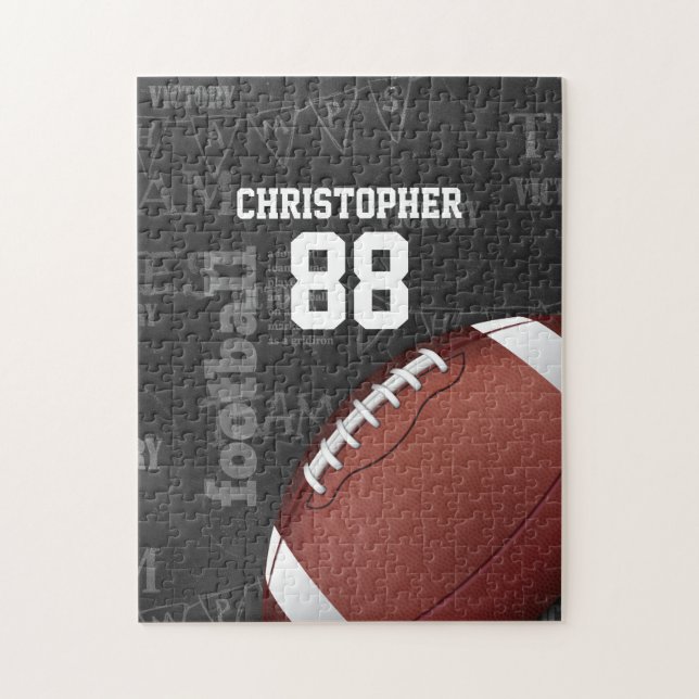 Puzzle Personalized Chalkboard American Football (Vertical)