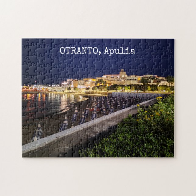 Puzzle Personalized Otranto by night, Apulia, Italy,   (Horizontal)