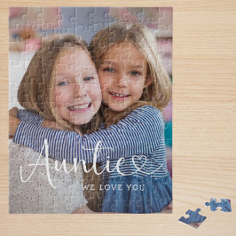 Puzzle Personalized Photo Auntie We Love You Cute Heart 