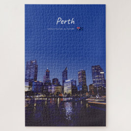 Puzzle Perth, Australia - Horizonte de la ciudad de noche