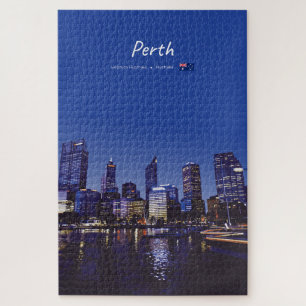 Puzzle Perth, Australia - Horizonte de la ciudad de noche