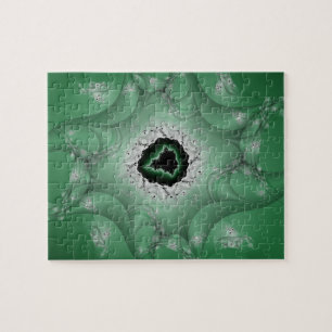 Puzzle Pesadillas Arte fractal verde y blanco
