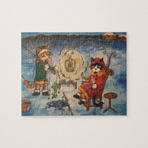 Puzzle Pesca con hielo de noche