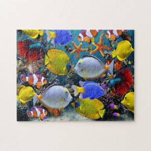 Puzzle pesca con peces tropicales