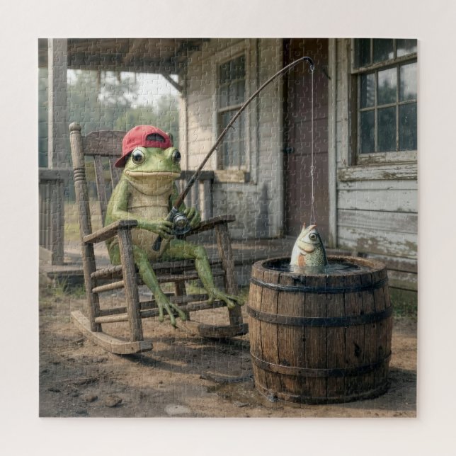 Puzzle Pesca de ranas en un barril de whiskey (Vertical)