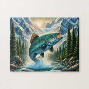 Puzzle Pesca de Trucha en Río de Montaña