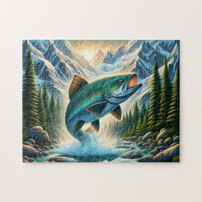 Puzzle Pesca de Trucha en Río de Montaña (Horizontal)