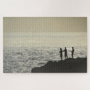 Puzzle pesca en roca