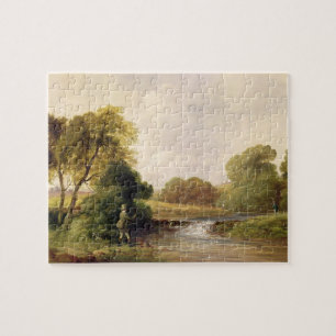 Puzzle Pesca: Jugando un pescado (aceite en lona)