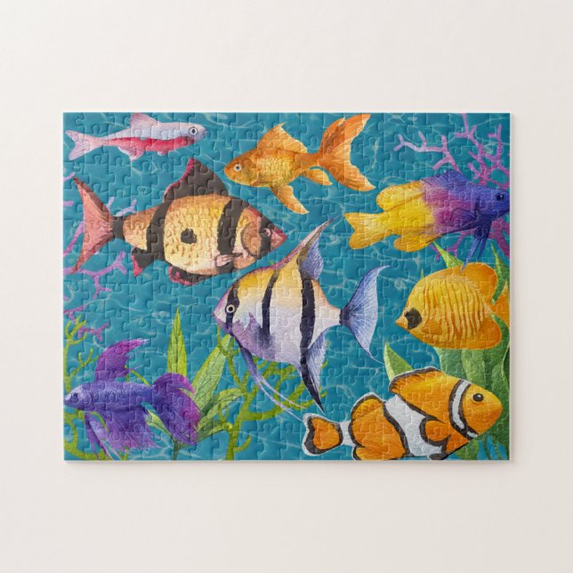 Puzzle Pescado colorido tropical acuario (Horizontal)