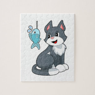 Puzzle Pescado de cebo de gato