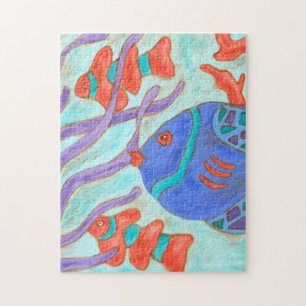Puzzle Pescado de color pop