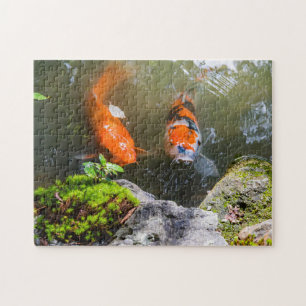 Puzzle Pescado de Koi en un estanque