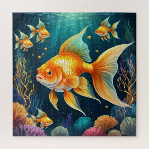 Puzzle Pescado de oro en aguas submarinas