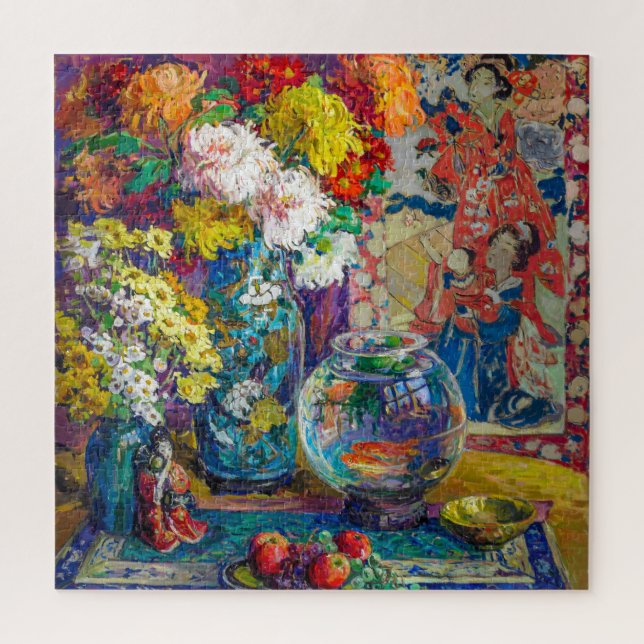 Puzzle Pescado, frutas y flores | Kathryn E. Cherry | (Vertical)
