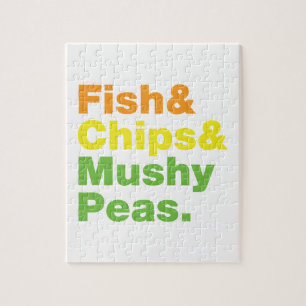 Puzzle Pescado & Patatas Fritas & Guisantes Harinosos.