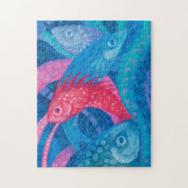 Puzzle Pescado rosa Algas marinas Océanos Animales submar
