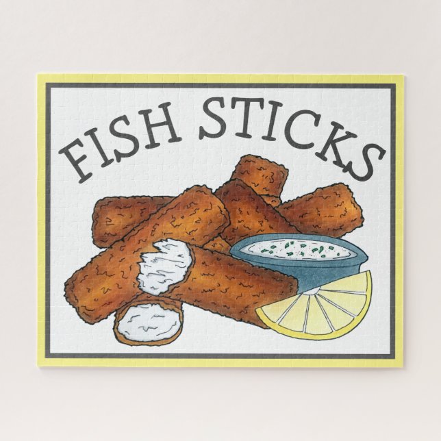 Puzzle Pescado Sticks Pescadores Dedos de pescado Salsa T (Horizontal)