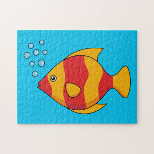 Puzzle Pescado tropical Naranja rojo
