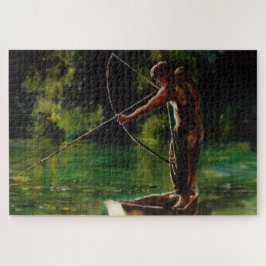 Puzzle pescador acuarela