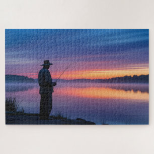 Puzzle Pescador al atardecer