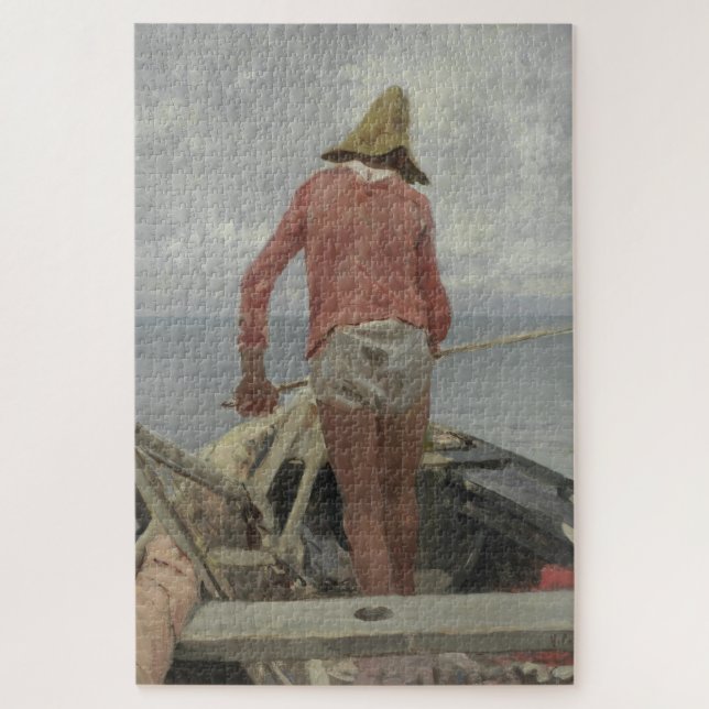 Puzzle Pescador en su barco (por Vincenzo Caprile) (Vertical)