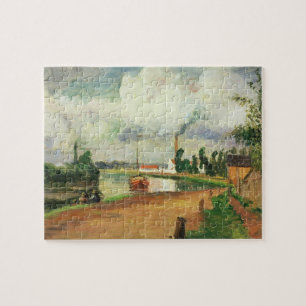 Puzzle Pescadores de Camille Pissarro el en los bancos
