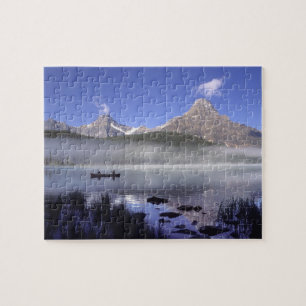 Puzzle Pescadores en canoa en Waterfowl Lake, Banff