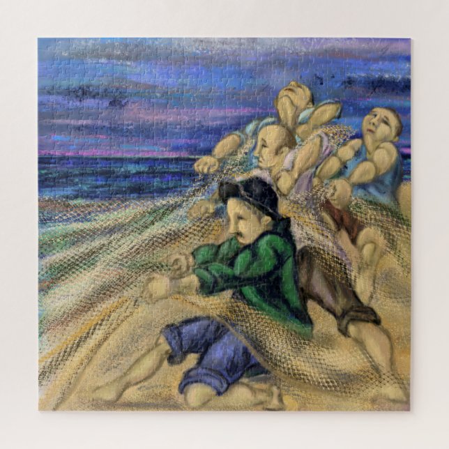 Puzzle Pescadores - Pesca - Arte de pintura (Vertical)