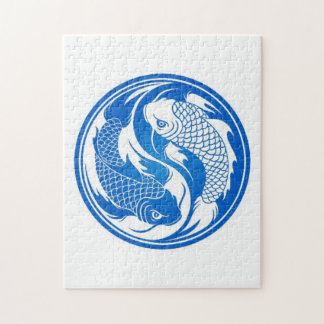 Puzzle Pescados azules y blancos de Yin Yang Koi