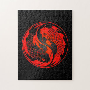 Puzzle Pescados rojos y negros de Yin Yang Koi