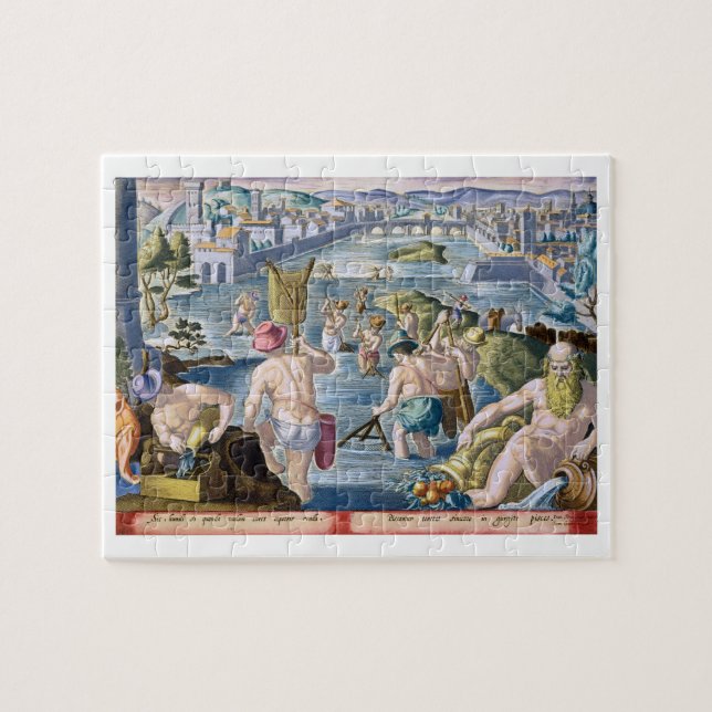 Puzzle Pescando en aguas bajas usando redes, platee 96 (Horizontal)
