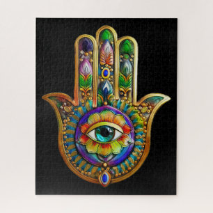 Puzzle Pétalos de Flor Coloridos Tercer Ojo Hamsa Turques