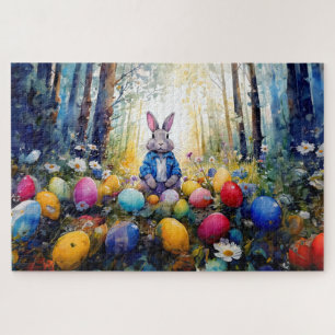 Puzzle Peter Easter Bunny con huevos de Pascua